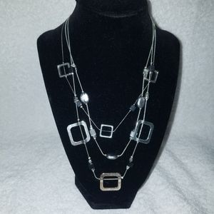 Silver and Black Necklace